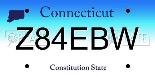 Z84EBW Connecticut License Plate