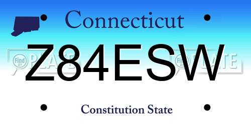 Z84ESW Connecticut License Plate
