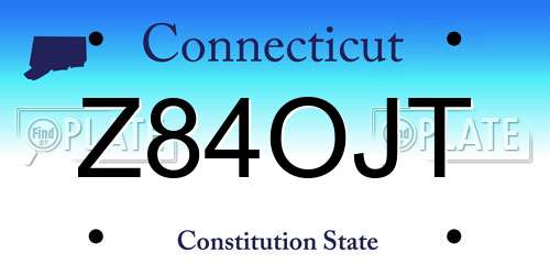 Z84OJT Connecticut License Plate