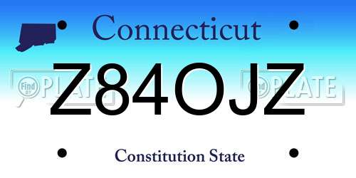Z84OJZ Connecticut License Plate