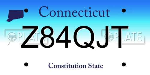 Z84QJT Connecticut License Plate