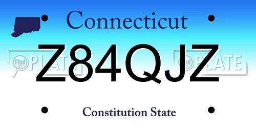 Z84QJZ Connecticut License Plate