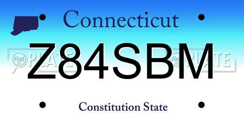 Z84SBM Connecticut License Plate