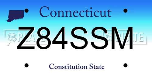 Z84SSM Connecticut License Plate