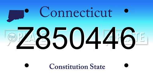 Z850446 Connecticut License Plate
