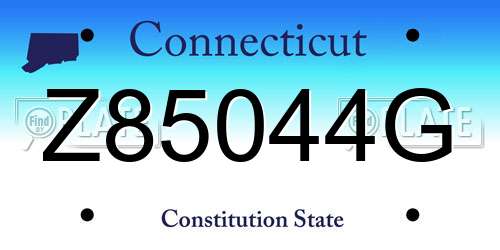 Z85044G Connecticut License Plate