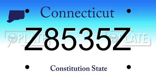 Z8535Z Connecticut License Plate