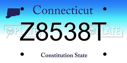 Z8538T Connecticut License Plate