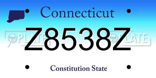 Z8538Z Connecticut License Plate