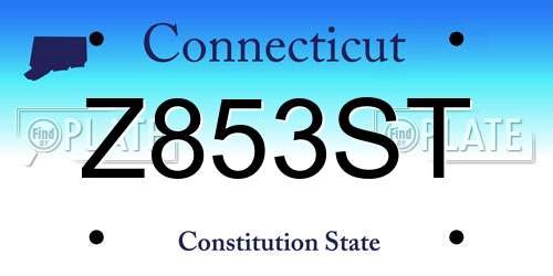 Z853ST Connecticut License Plate
