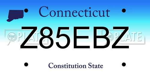 Z85EBZ Connecticut License Plate