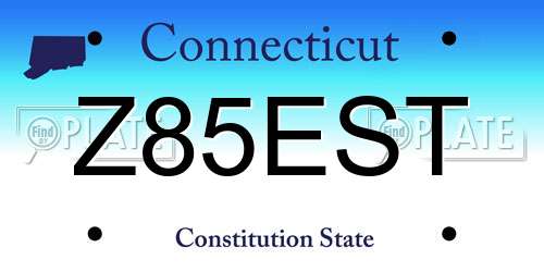 Z85EST Connecticut License Plate