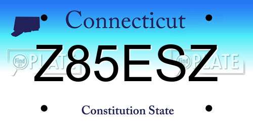 Z85ESZ Connecticut License Plate