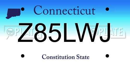 Z85LWJ Connecticut License Plate
