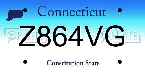Z864VG Connecticut License Plate