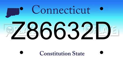 Z86632D Connecticut License Plate