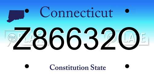 Z86632O Connecticut License Plate