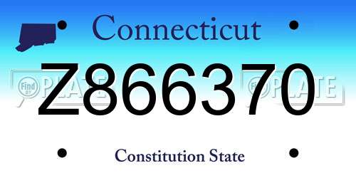 Z866370 Connecticut License Plate