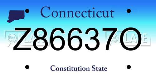 Z86637O Connecticut License Plate