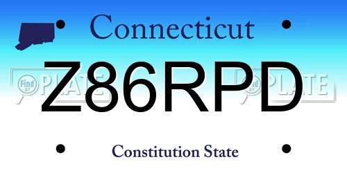 Z86RPD Connecticut License Plate