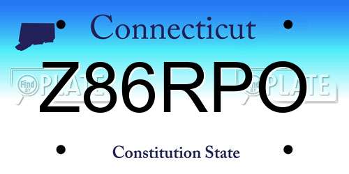Z86RPO Connecticut License Plate