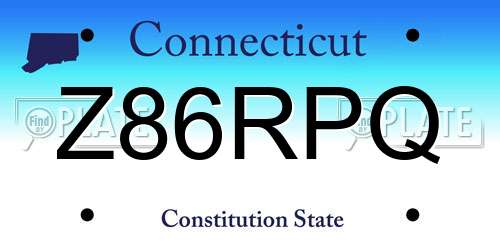 Z86RPQ Connecticut License Plate