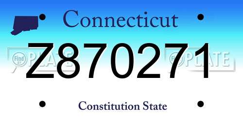 Z870271 Connecticut License Plate