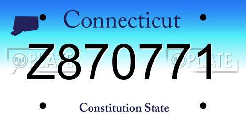 Z870771 Connecticut License Plate