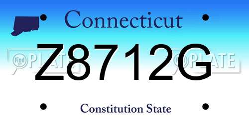 Z8712G Connecticut License Plate