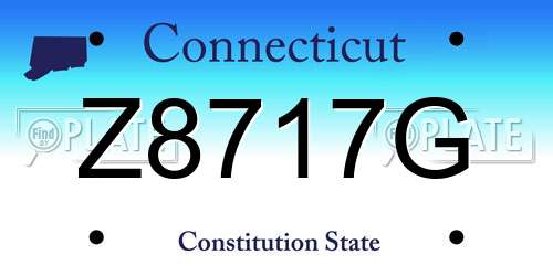 Z8717G Connecticut License Plate