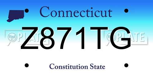 Z871TG Connecticut License Plate
