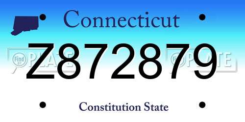 Z872879 Connecticut License Plate