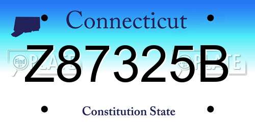 Z87325B Connecticut License Plate