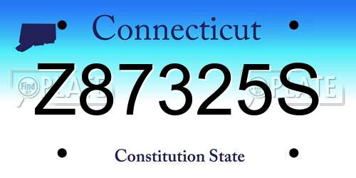 Z87325S Connecticut License Plate