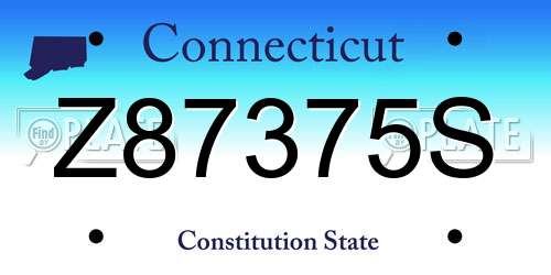 Z87375S Connecticut License Plate