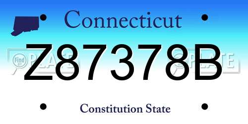 Z87378B Connecticut License Plate