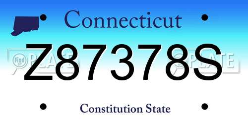 Z87378S Connecticut License Plate