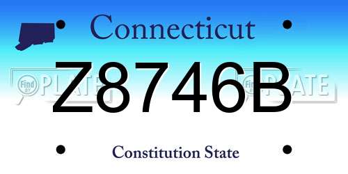 Z8746B Connecticut License Plate