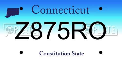 Z875RO Connecticut License Plate