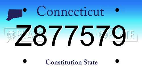 Z877579 Connecticut License Plate