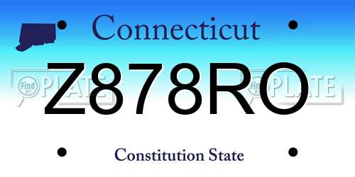 Z878RO Connecticut License Plate