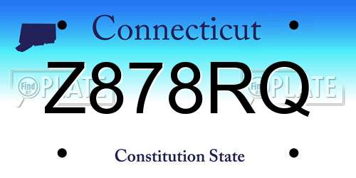 Z878RQ Connecticut License Plate
