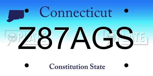 Z87AGS Connecticut License Plate