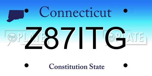 Z87ITG Connecticut License Plate