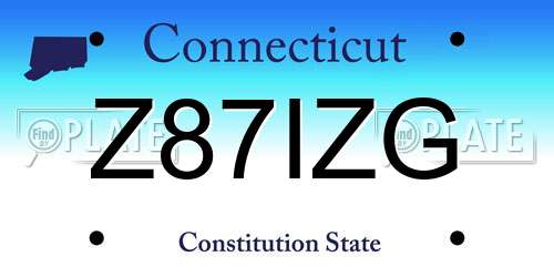 Z87IZG Connecticut License Plate