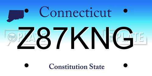 Z87KNG Connecticut License Plate