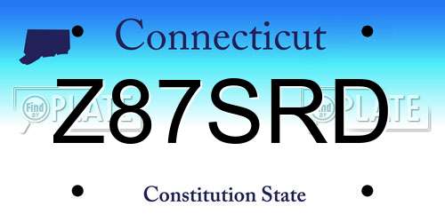 Z87SRD Connecticut License Plate