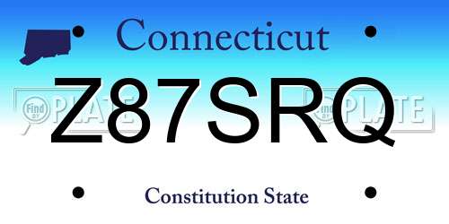 Z87SRQ Connecticut License Plate