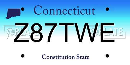 Z87TWE Connecticut License Plate