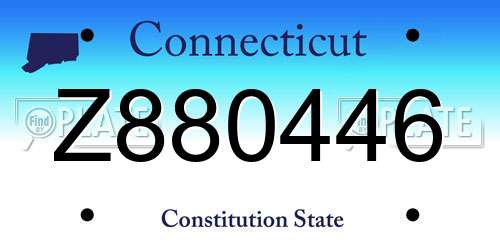 Z880446 Connecticut License Plate